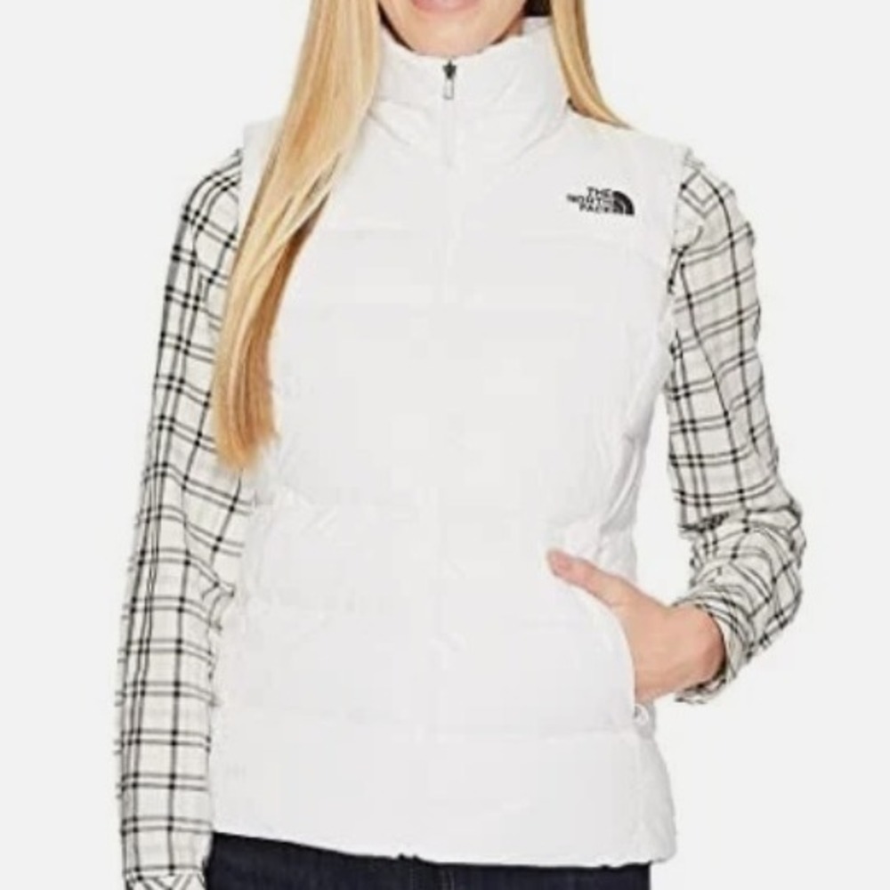 The North Face Women's Small‎ White Nuptse 700 Down Fill Puffer Vest Winter Cozy